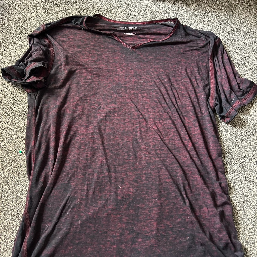 Men's Black and Red Shirt